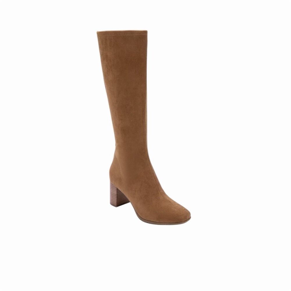 NWT‎ Aerosoles Micah Knee High Boots Womens Brown Block Heel Side Zip
